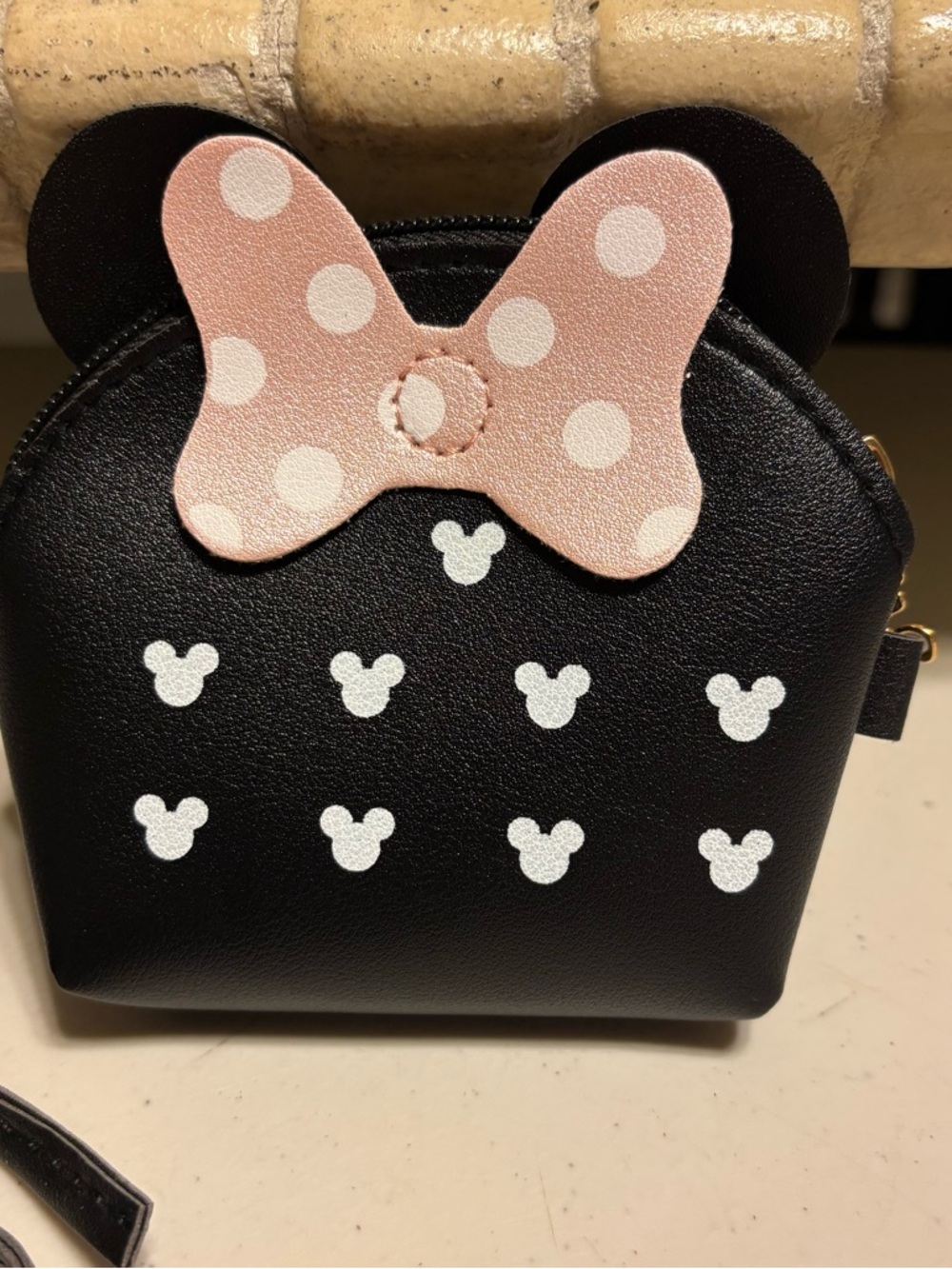 Kids Black Mini Crossbody with Pink Polka Dot Bow or coin purse  new no tags